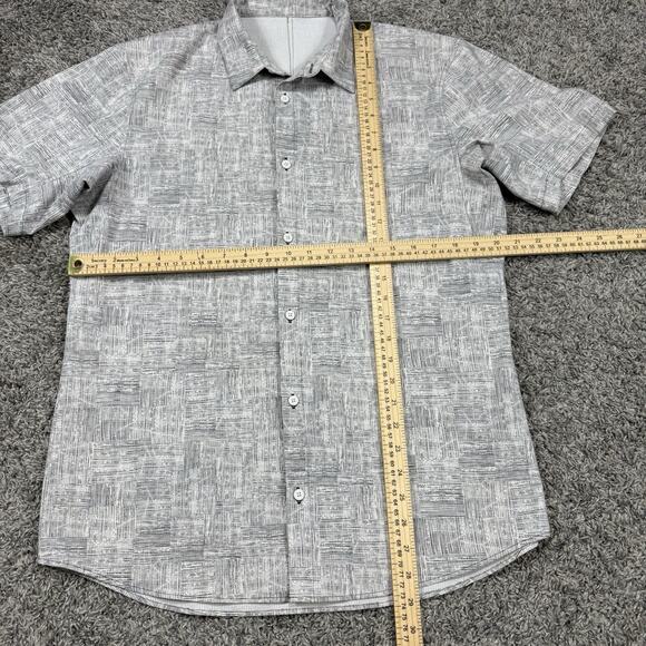Lululemon Shirt Mens Medium Gray Airing Easy Short Sleeve Performance Button Up - Picture 7 of 7